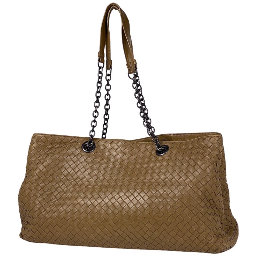 Bottega Veneta Tan Woven Leather Shoulder Bag